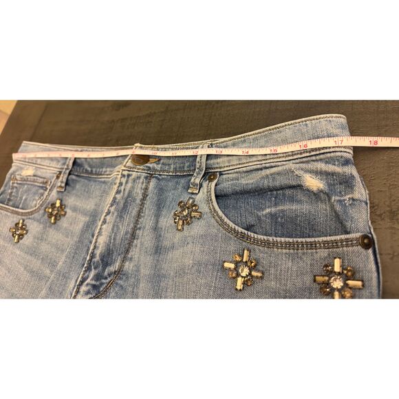 Loft Relaxed Skinny Rhinestone Pocket Detail Jeans Sz 8T - Picture 9 of 14